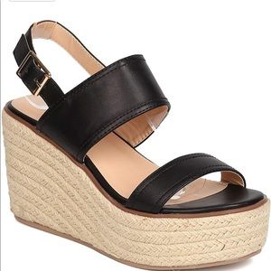 Camel espadrilles platform wedges
